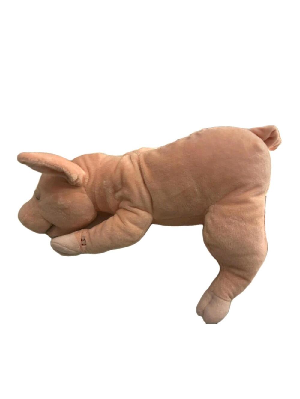 GUND  Arnold the Snoring Pig Animated Plush Toy Snores 15" Soft Pink Lays Down